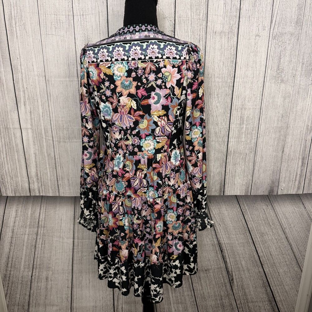 Hale Bob Women's Small Multicolor Floral Long Sleeve Sempronia Jersey Dress - Picture 5 of 8